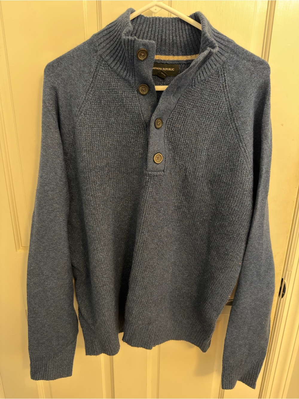 Banana Republic Slate Blue Button Sweater